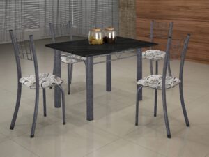 Conjunto Mesa Dany 100×60 Tmp Pedra 4Cds – Soma – 4.1 – SR