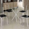 Mesa Rio Vidro Redondo 75cm 4Cad Preto Martelado Teixeira 3.7 - SR - Image 2