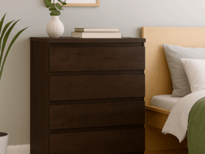CÔMODA 4 GAVETAS VALORE MDF/MDP - 90cm - NOVO HORIZONTE - 3.4 - TRA/RN