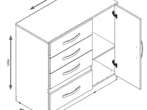 CÔMODA VÊNUS 4 GA C/ SAPATEIRA –  97cm -MOVAL – 2.7 – RN