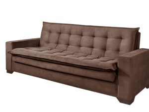 Sofa Cama Roma 3Lgs Veludo Inca 17 Marrom Idealle