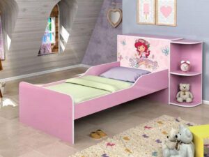 Cama Bau Infantil Liz Moranguinho Rosa J A Moveis -SR