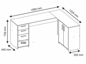 MESA ESCRITÓRIO  DE CANTO OFFICE NT 2005- NOTÁVEL – 3.7 – RN