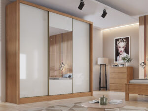 ROUPEIRO GR AREZZO PLUS C/ ESPELHO 3P CORRER 6G- 100%MDF – 2,08m – NOVO HORIZONTE – 1.5/RN 1.4/TRA