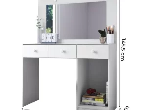 PENTEADEIRA/ESCRIVANINHA CONDESSA 3 GAVETAS 1 PORTA – 110,5 cm – FIORELLO – 4.9/TRA