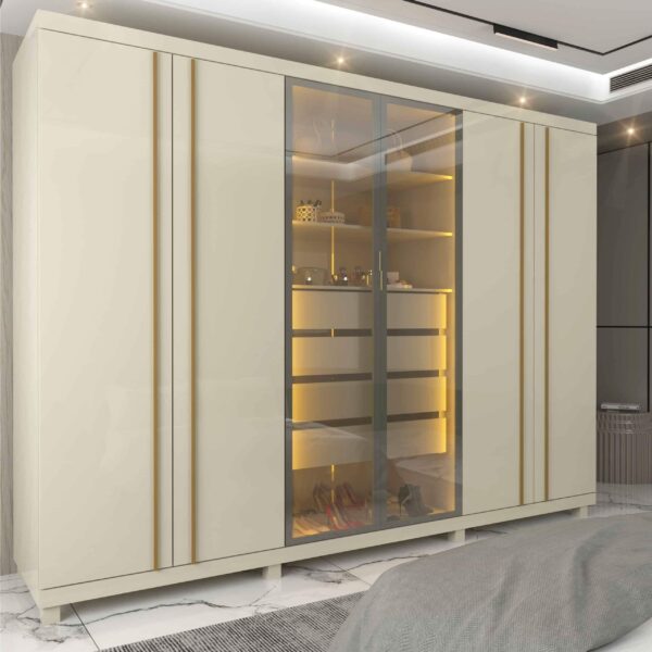 ROUPEIRO GUARDA ROUPA ABSOLUT NEW VIDROS REFLECTA LED 6P4G GELIUS 100%MDF - 2,73m - 3.0/SR/PR - Imagem 6