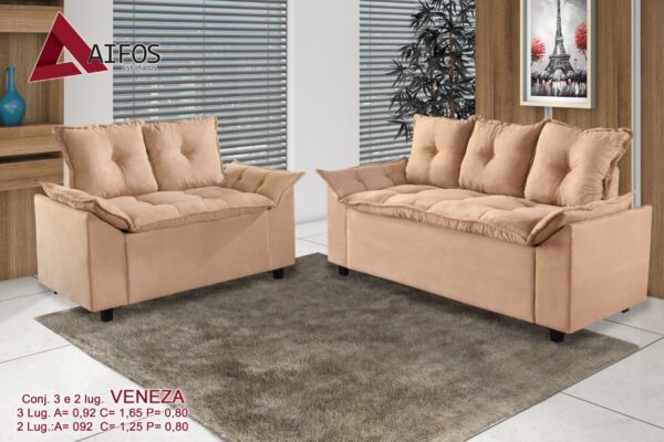Estofado Veneza Conj  2x3Lgs Suede Liso - Diviminas - 6.4 - SR - Image 4