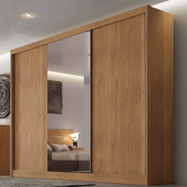 ROUPEIRO GR SOLLO PLUS 3P CORRER 6G C/ ESPELHO NOVO HORIZONTE 100%MDF - 2,73m - 1.7/TRA 1.9/PR/TD