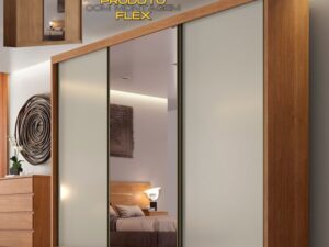 ROUPEIRO GR SOLLO PLUS 3P CORRER 6G C/ ESPELHO NOVO HORIZONTE 100%MDF – 2,73m – 1.7/TRA 1.9/PR/TD