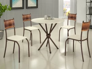 Mesa Atlanta Redonda –  75cm – Base Ipanema – 4 cad Telinha –  4.0/RN/ 4.2/RF
