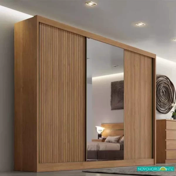 ROUPEIRO GR SOLLO PLUS 3P CORRER 6G C/ ESPELHO NOVO HORIZONTE 100%MDF - 2,73m - 1.7/TRA 1.9/PR/TD - Imagem 3