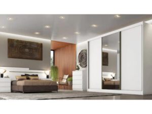 ROUPEIRO GUARDA ROUPA SOLLO PLUS MDF 3 PORTAS CORRER 6 GAVETAS C/ ESPELHO – 2,73m – NOVO HORIZONTE – 1.78 – TRA – 1.93 – PR