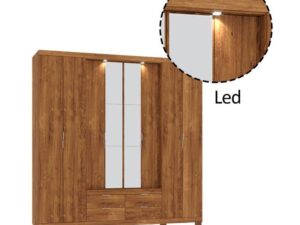 ROUPEIRO – GR FLORIPA 6PTS 4 GAV C/LED – 233cm -MIRARACK -MDF – 1.38 – RN