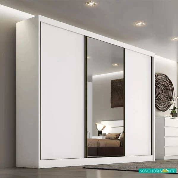 ROUPEIRO GR SOLLO PLUS 3P CORRER 6G C/ ESPELHO NOVO HORIZONTE 100%MDF - 2,73m - 1.7/TRA 1.9/PR/TD - Imagem 4