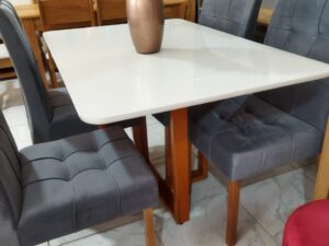 Mesa de Jantar Itália 1.20×0.80 – c/ 4 cadeiras sophia – 1.07 – LD