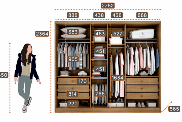 ROUPEIRO GR ROBUST PLUS 6P8G NOVO HORIZONTE 100%MDF - 2.76m - 1.5/RN/TRA 1.7/RF/PR   - Imagem 5