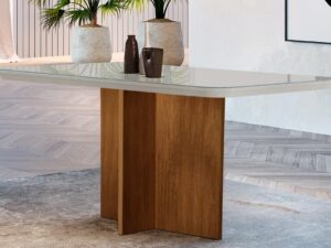 Mesa Berlim 1,20m  – Tampo MDF/vidro – Rufato – 4.7-SR