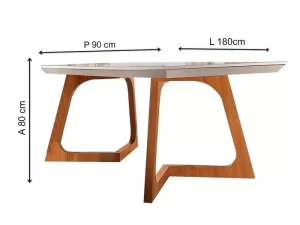 Mesa Dafne 180 Tampo MDF – Rufato c/6 cadeiras sophia – 1.70 – SR