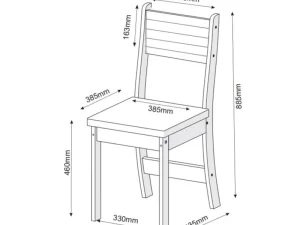 Mesa de Jantar Palace/Perla 110×75 com 4 Cadeiras Brisa – Viero – 3.6 – RF/PR – 3.7 – LD – 3.8 – RN- 3.9-SR