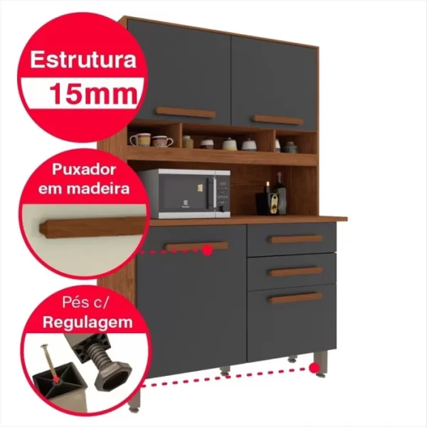 Kit de Cozinha Sofia 4P2G - 1,15m - 4.4/PR 4.5/TD 4.6/CW/LD/SR - Imagem 6