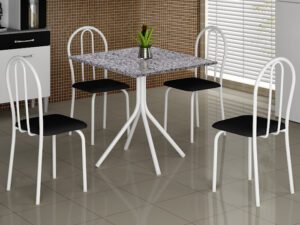 Mesa Tubular quadrada  granito/ardosia 0,70m Soma – 3.4 – TRA