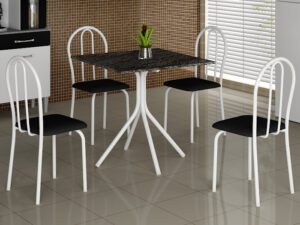 Mesa Tubular quadrada  granito/ardosia 0,70m Soma – 3.4 – TRA