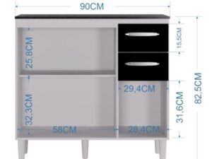 Balcão Isadora 668 Branco/Preto – POQUEMA – 2.1 – TD – 2.0 – PR