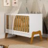 Berço Guti Retrô Americano Branco Brilho/Amêndoa 100%MDF – PEROBA MÓVEIS - 5.6/TD