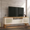 RACK BANCADA DARIN  TV 75` - 1,78M - EM RATAN E PÉS EM MADEIRA MACIÇA EDN MOVEIS - 5.6 - TRA/LD - 5.4 - PR