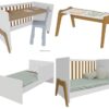 Berço Guti Retrô Americano Branco Brilho/Amêndoa 100%MDF – PEROBA MÓVEIS - 5.6/TD - Imagem 2