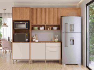 Cozinha Completa Divina 9P 2G 4 peças – 2,70m – Aéreo Ripado – 100% MDF – MGM – 1.24 – SR – 1.6 – RN