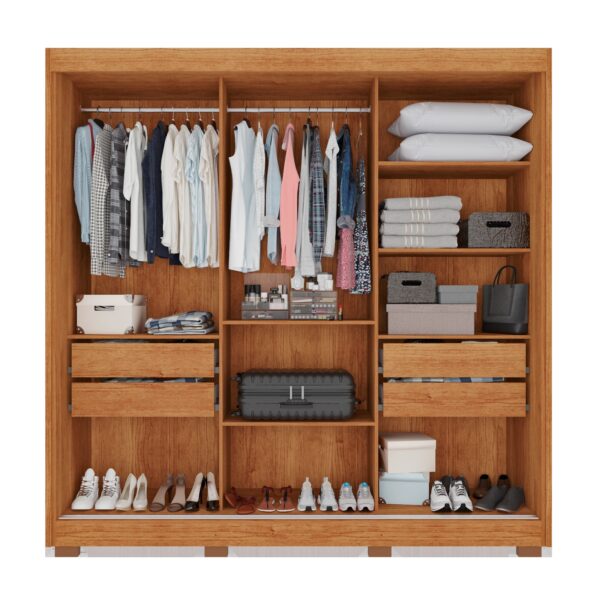 Roupeiro Guarda-Roupa Atenas Salleto 100%MDF - 3P4G - 2,20m - 1.2/SR - Imagem 4