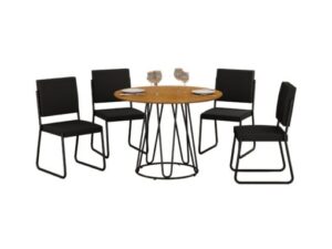 Conjunto de Mesa Napoli Tampo Circular 1,00m C/ 4 Cadeiras – 8.5 – LD