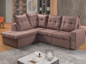 Estofado Sofá Retrátil Reclinável Colatina com Chaise – Idealle – 1.9 – SR