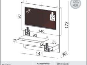 Home até 55″ Flora TB120L – Dalla Costa- 8.0- TD