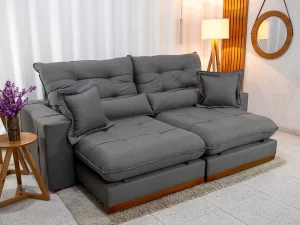 Estofado Sofá Retrátil e Reclinável Toronto 2.50m – Pillow 28cm – 2.0/RF/LD/PR/TD