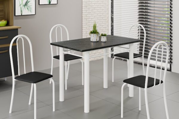 MESA SOMA TUBULAR 1.00m C/4CADEIRAS GRANITO OU ARDOSIA - 4.4/TRA - Image 2