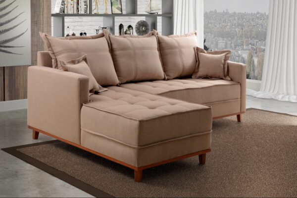 ESTOFADO SOFÁ C/CHAISE MILÃO - LINHO - 230cm - EVIDENCE - 1.6 RN/ RF/SR
