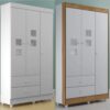 ROUPEIRO GUARDA ROUPA LIFE 3 PORTAS 2 GAVETAS MDF - 0,93m - TIGUS BABY - 5.3 - SR/PR