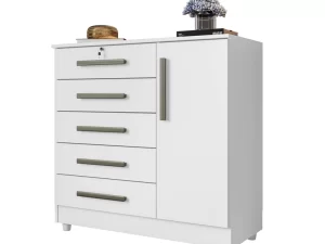 CÔMODA VITÓRIA C/ CHAVE 5 GAVETAS E SAPATEIRA 1 PORTA – 99 CM – RUD RACK – 2.9/RF  2.9/LD