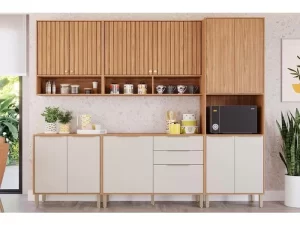 Cozinha  Divina 12P 2G 5 peças – Aéreo Ripado – 100% MDF – MGM – 1.59 – RN