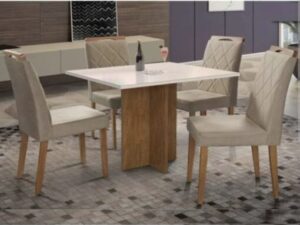 Mesa de Jantar Los Angeles 0.90×0.90m + 4 Cadeiras Califórnia – 8.2 – LD