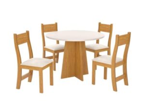 Mesa de Jantar Flipp Circular 0,90m C/ 4 Cadeiras Brisa – 4.4 – LD- 4.8-SR