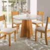 Mesa de Jantar Flipp Circular 0,90m C/ 4 Cadeiras Brisa - 4.7 - LD