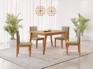 Mesa de Jantar Elegance 1.20×0.80m + 4 Cadeiras Ágata – 1.41 – LD