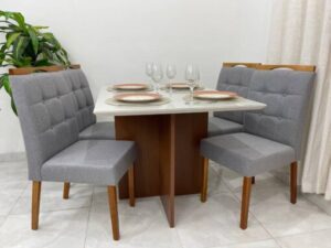 Mesa de Jantar Helo 1.20×0.90m + 4 Cadeiras Nicole – 8.4 – LD