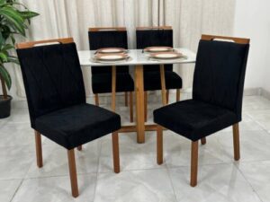 Mesa de Jantar Pedro 1.20×0.80m + 4 Cadeiras Isa – 1.09 – LD