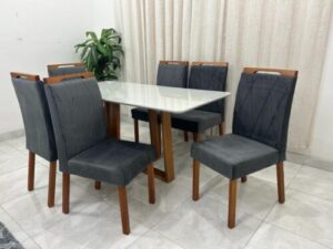 Mesa de Jantar Pedro 1.60×0.80m + 6 Cadeiras Isa – 1.57 – LD