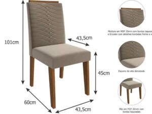 Mesa Ágata PR c/6 Cadeiras – 180cm – 1.94 – PR