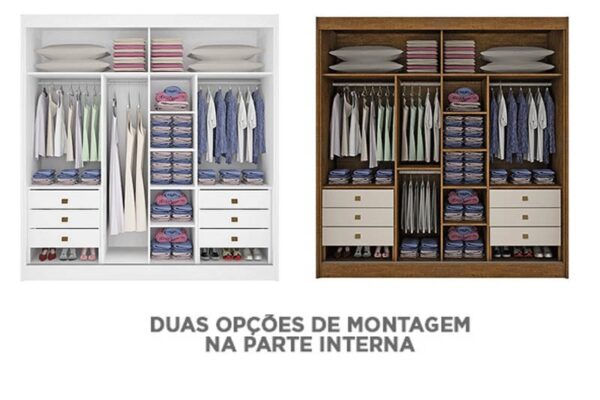 Roupeiro Guarda-Roupa 2P 6G Titanium 100%MDF - 220cm - 1.7/PR/TD 1.8/SR/RF - Imagem 7